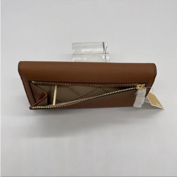 Michael Kors Large Charlotte Tote Bag & Large Trifold Wallet Luggage Brown - Picture 8 of 13